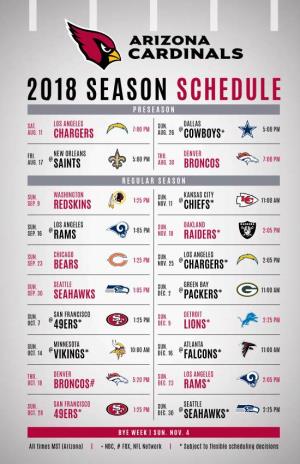 2018 Season Schedule Preseason