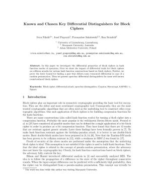 Known and Chosen Key Differential Distinguishers for Block Ciphers