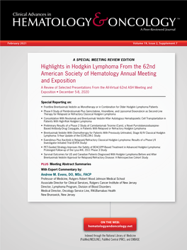 Highlights in Hodgkin Lymphoma from the 62Nd American Society Of