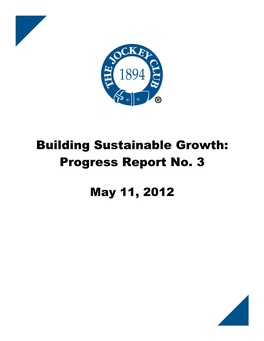 Building Sustainable Growth: Progress Report No. 3