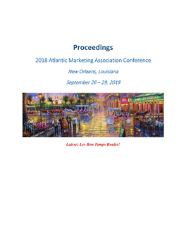 Proceedings 2018 Atlantic Marketing Association Conference