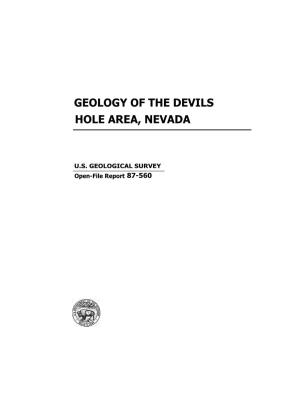 Geology of the Devils Hole Area, Nevada