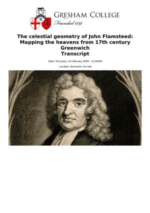 The Celestial Geometry of John Flamsteed: Mapping the Heavens from 17Th Century Greenwich Transcript