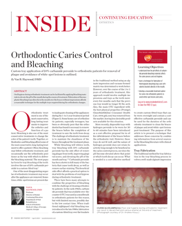 Orthodontic Caries Control and Bleaching