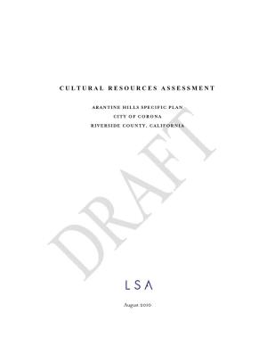 Cultural Resources Assessment