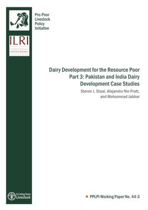 Pakistan and India Dairy Development Case Studies Steven J