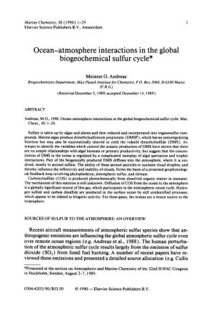 Ocean-Atmosphere Interactions in the Global Biogeochemical Sulfur Cycle*