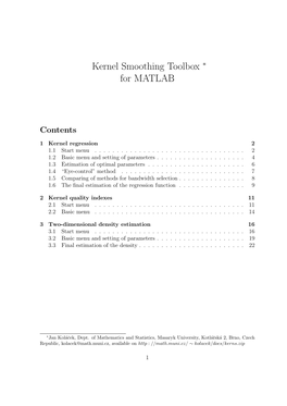 Kernel Smoothing Toolbox ∗ for MATLAB