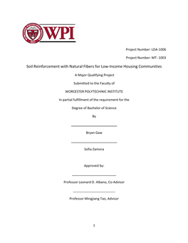 Soil Reinforcement with Natural Fibers for Low-Income Housing Communities