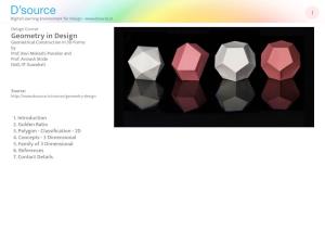 Geometry in Design Geometrical Construction in 3D Forms by Prof