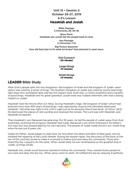 Hezekiah and Josiah LEADER Bible Study