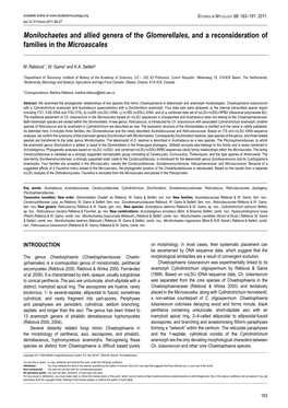 Monilochaetes and Allied Genera of the Glomerellales, and a Reconsideration of Families in the Microascales