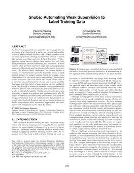 Snuba: Automating Weak Supervision to Label Training Data