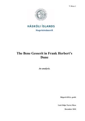 The Bene Gesserit in Frank Herbert's Dune