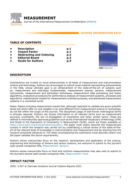 MEASUREMENT Journal of the International Measurement Confederation (IMEKO)