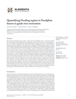 Quantifying Flooding Regime in Floodplain Forests to Guide River