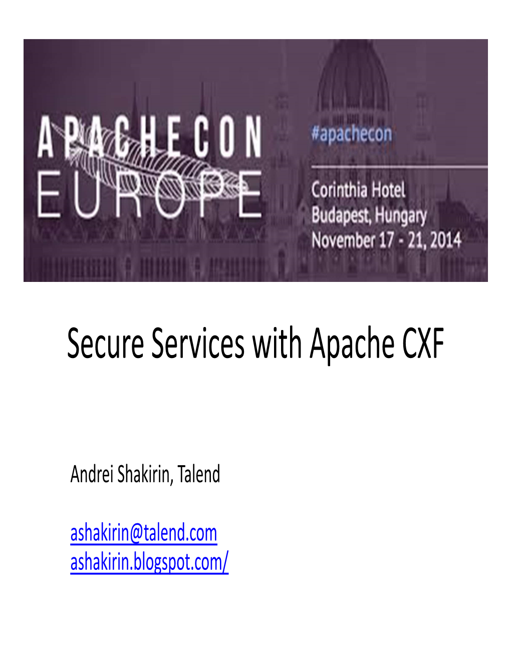 Secure Services with Apache CXF