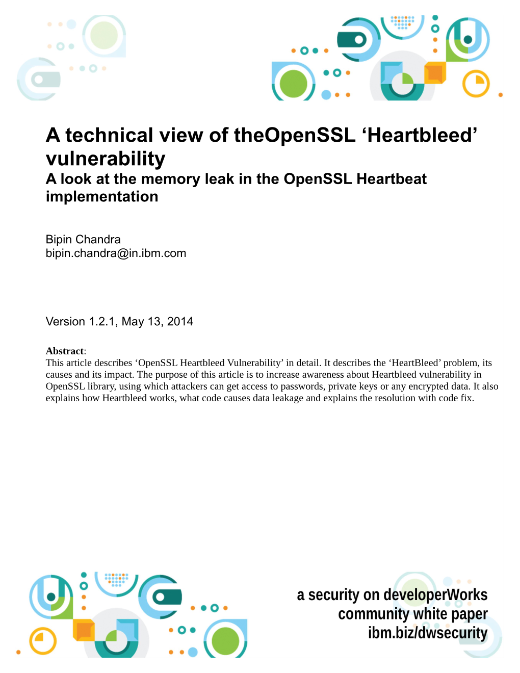 A Technical View of Theopenssl 'Heartbleed' Vulnerability