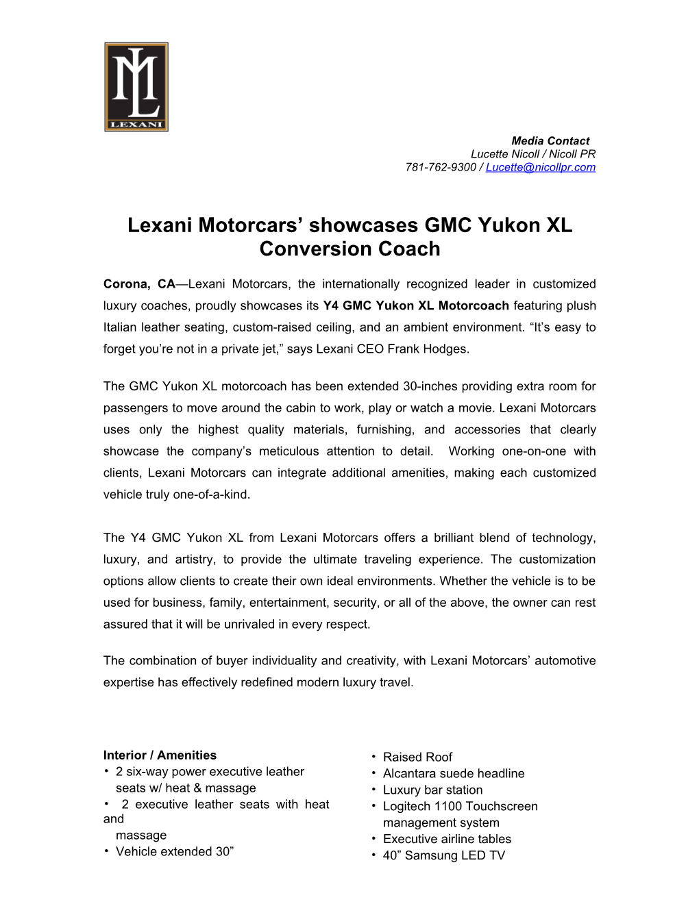 Lexani Motorcars Showcases GMC Yukon XL Conversion Coach