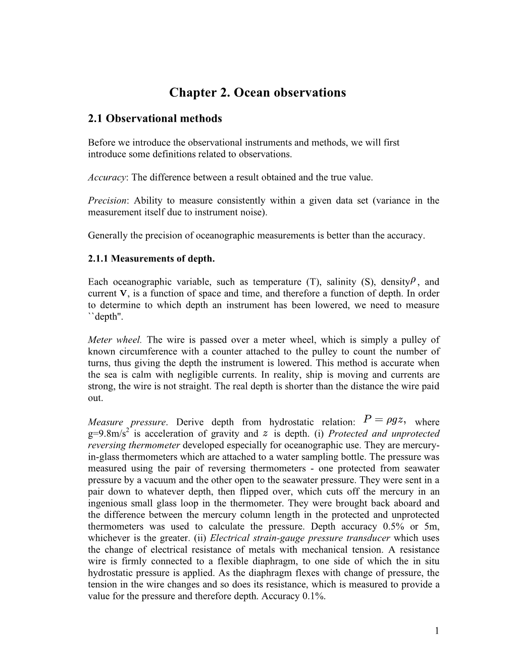 Chapter 2. Ocean Observations