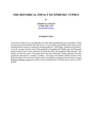 The Historical Impact of Epidemic Typhus