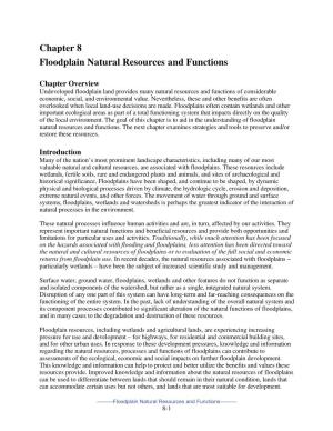 Chapter 8 Floodplain Natural Resources and Functions