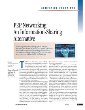 P2P Networking: an Information-Sharing Alternative