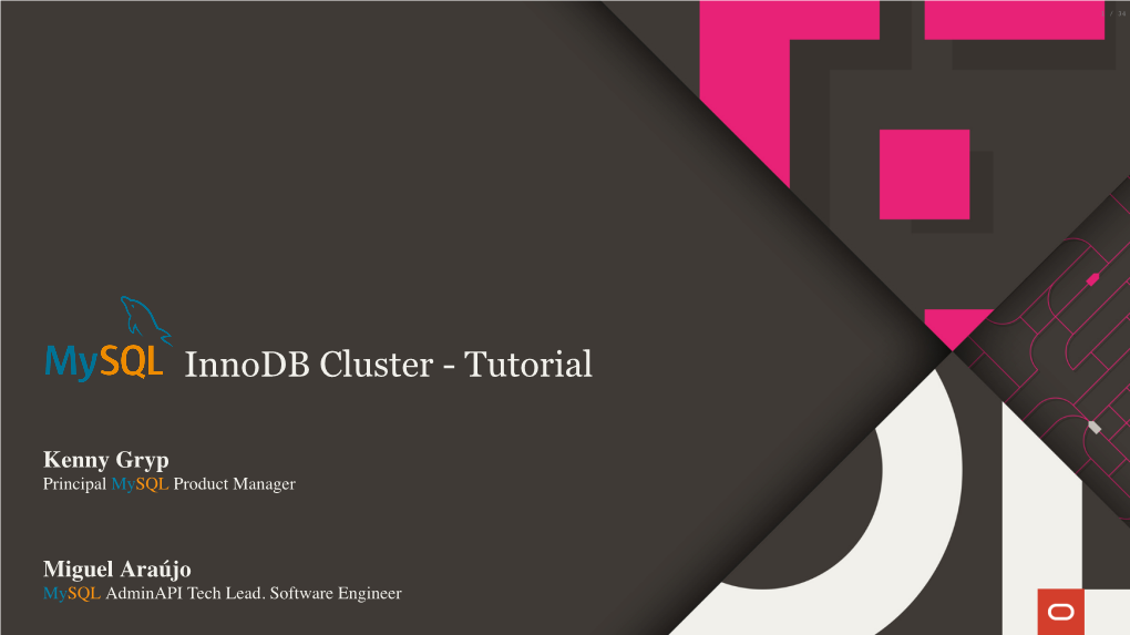 Innodb Cluster - Tutorial