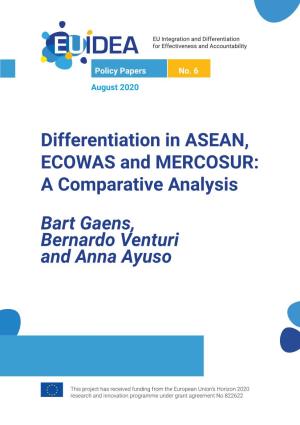 Differentiation in ASEAN, ECOWAS and MERCOSUR: a Comparative Analysis