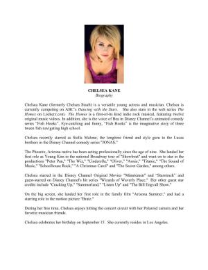 CHELSEA KANE Biography