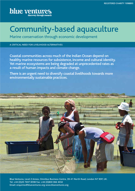 Community-Based Aquaculture Marine Conservation Through Economic Development