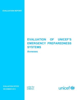 Evaluation of Unicef's Emergency Preparedness