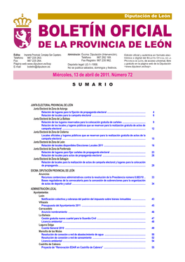 Boletín Oficial De La Provincia De León