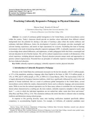Practicing Culturally Responsive Pedagogy in Physical Education