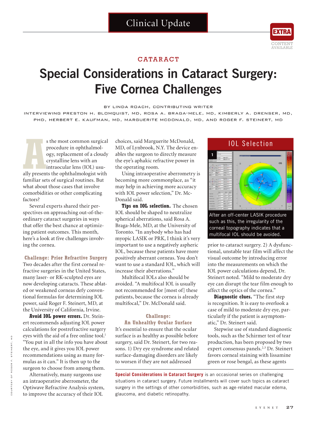 Special Considerations in Cataract Surgery: Five Cornea Challenges