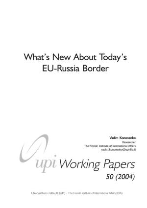 What Is New About Today's EU-Russia Border?