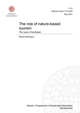 The Role of Nature-Based Tourism the Case of Azerbaijan