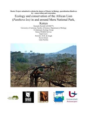 Ecology and Conservation of the African Lion