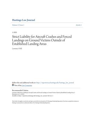 Strict Liability for Aircraft Crashes and Forced Landings on Ground Victims Outside of Established Landing Areas