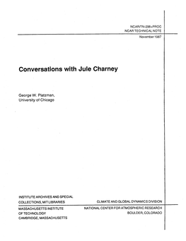 NCAR/TN-298+PROC Conversations with Jule Charney