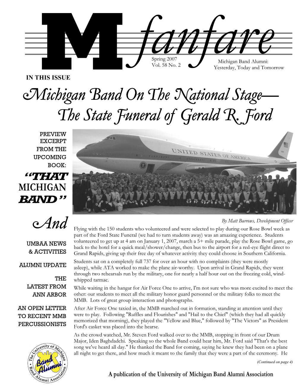 Michigan Band on the National Stage— the State Funeral of Gerald R