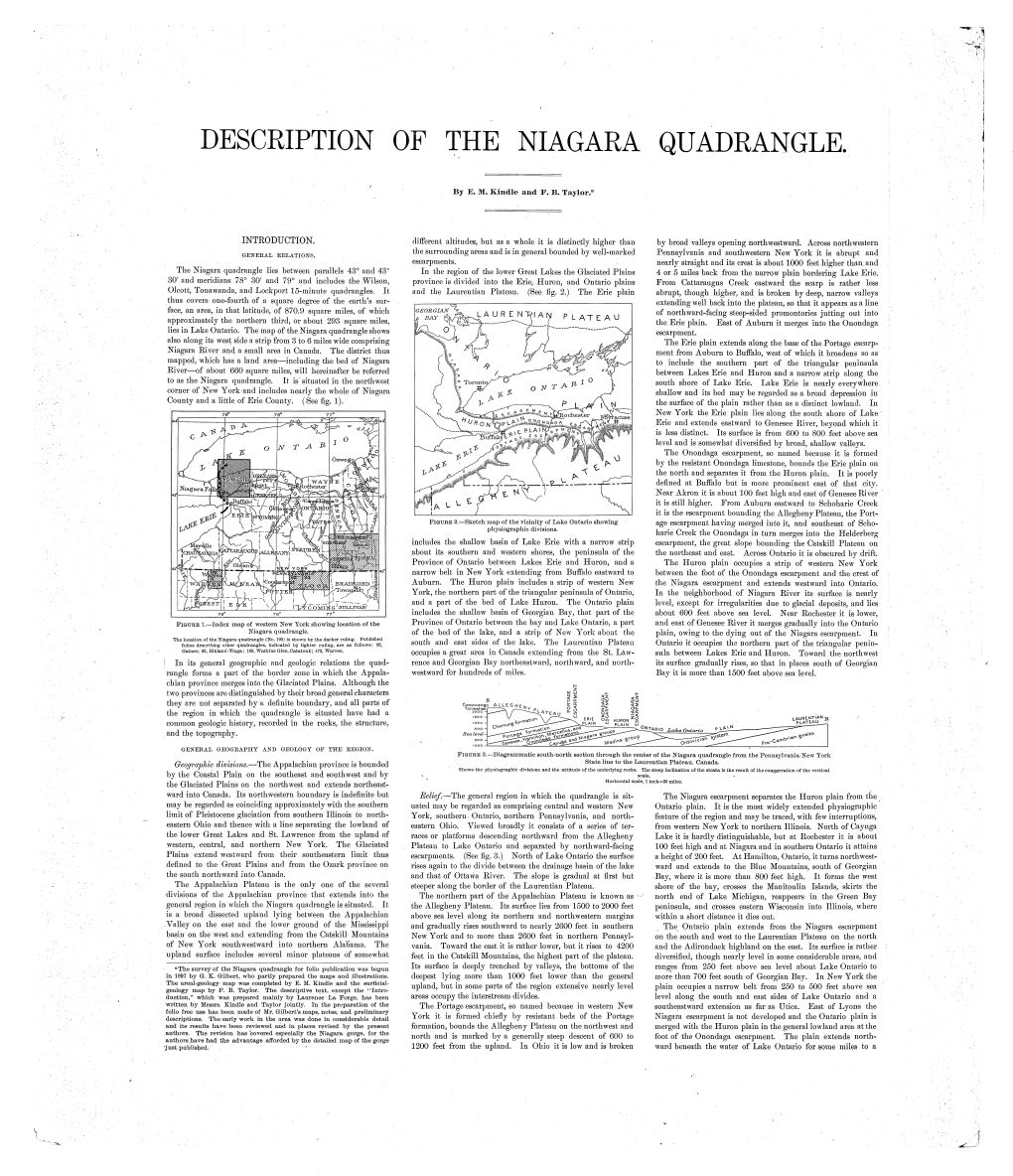 Description of the Niagara Quadrangle