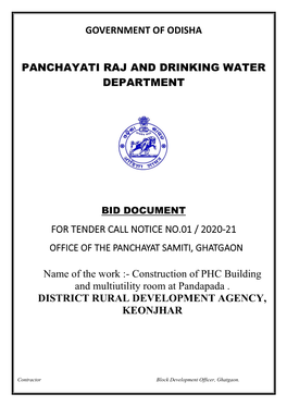 Government of Odisha Panchayati Raj and Drinking