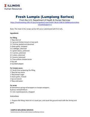 Fresh Lumpia (Lumpiang Sariwa) from the U.S