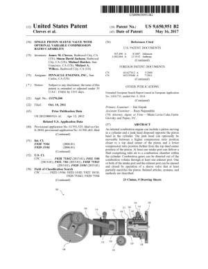 (12) United States Patent (10) Patent No.: US 9,650,951 B2 Cleeves Et Al