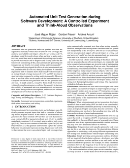 Automated Unit Test Generation During Software Development: a Controlled Experiment and Think-Aloud Observations