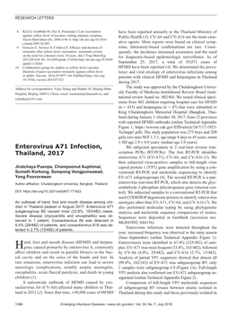 Enterovirus A71 Infection, Thailand, 2017