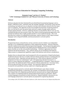 Software Education for Changing Computing Technology