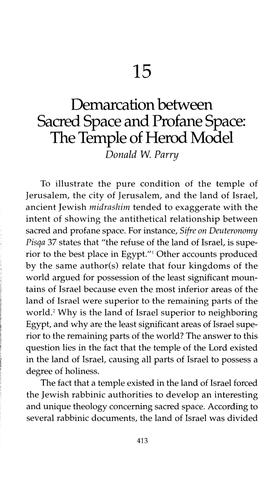 Demarcation Between Sacred Space and Profane