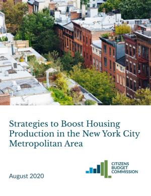 Strategies to Boost Housing Production in the New York City Metropolitan Area